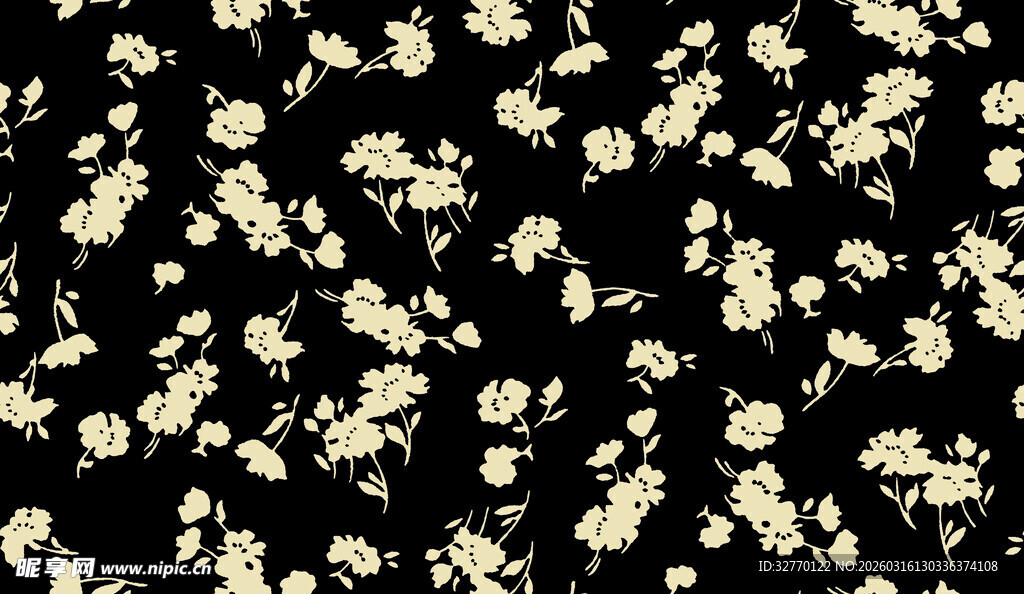 黑色底金色碎花图案