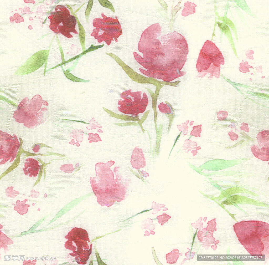 粉色花卉水彩图案背景