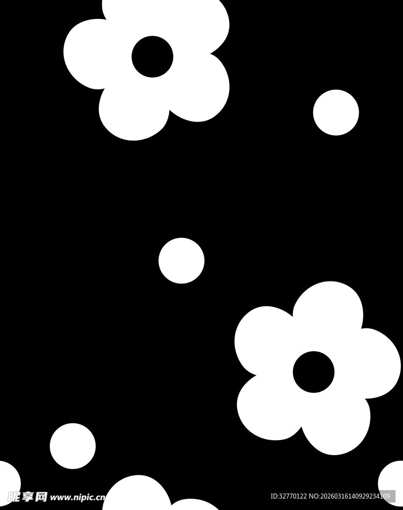 黑白花朵图案背景