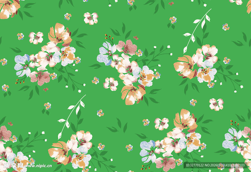 绿色花卉图案背景