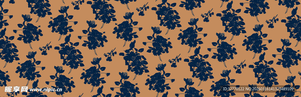 复古花卉图案纹理面料