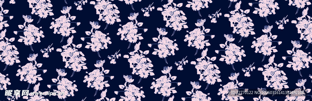 深蓝底白色碎花布料图案