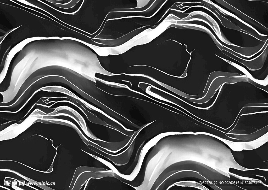 黑白水墨风抽象波浪纹理