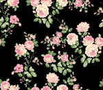 黑底花卉碎花数码印花
