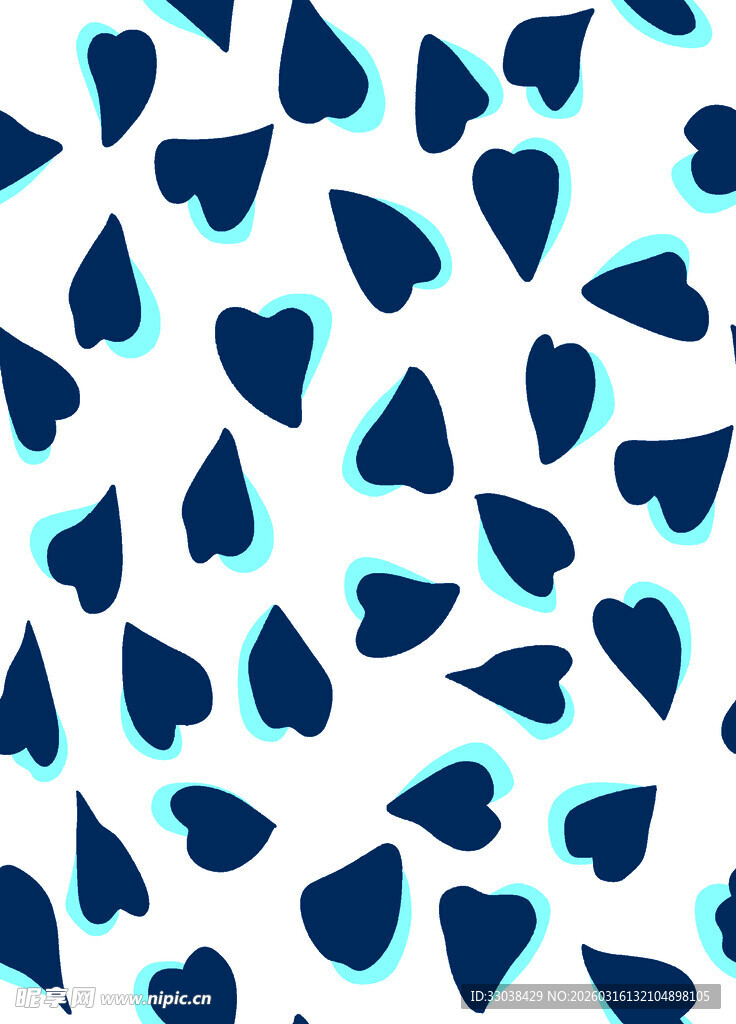 蓝心图案背景纹理