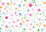 缤纷手绘花卉图案背景