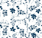 蓝白花卉图案纹理背景