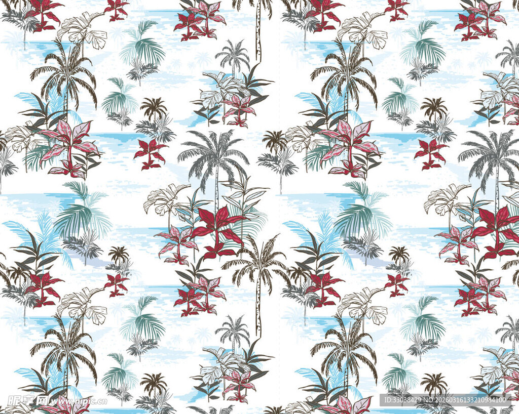 热带风情印花图案
