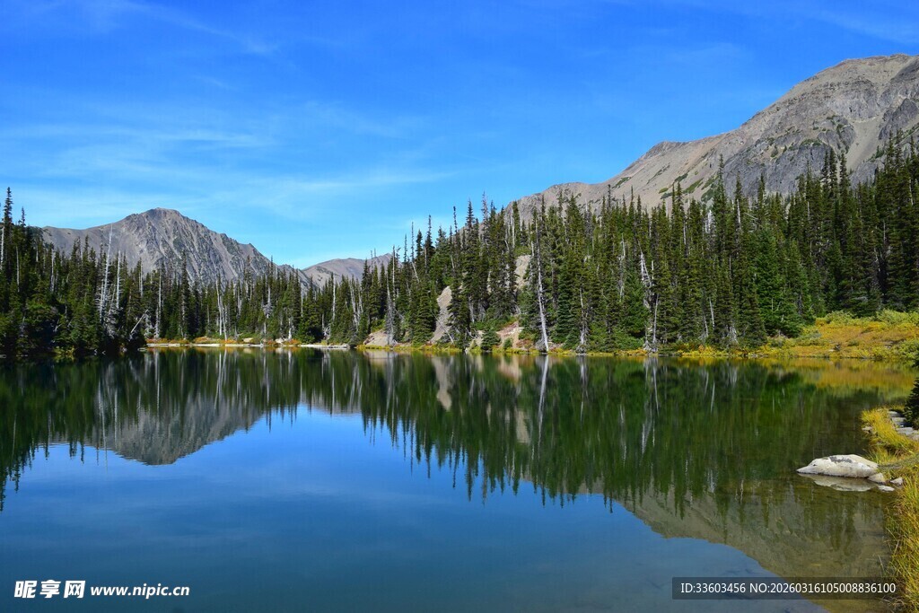 宁静高山湖泊美景