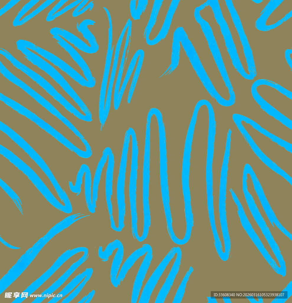 蓝黄相间抽象叶脉图案