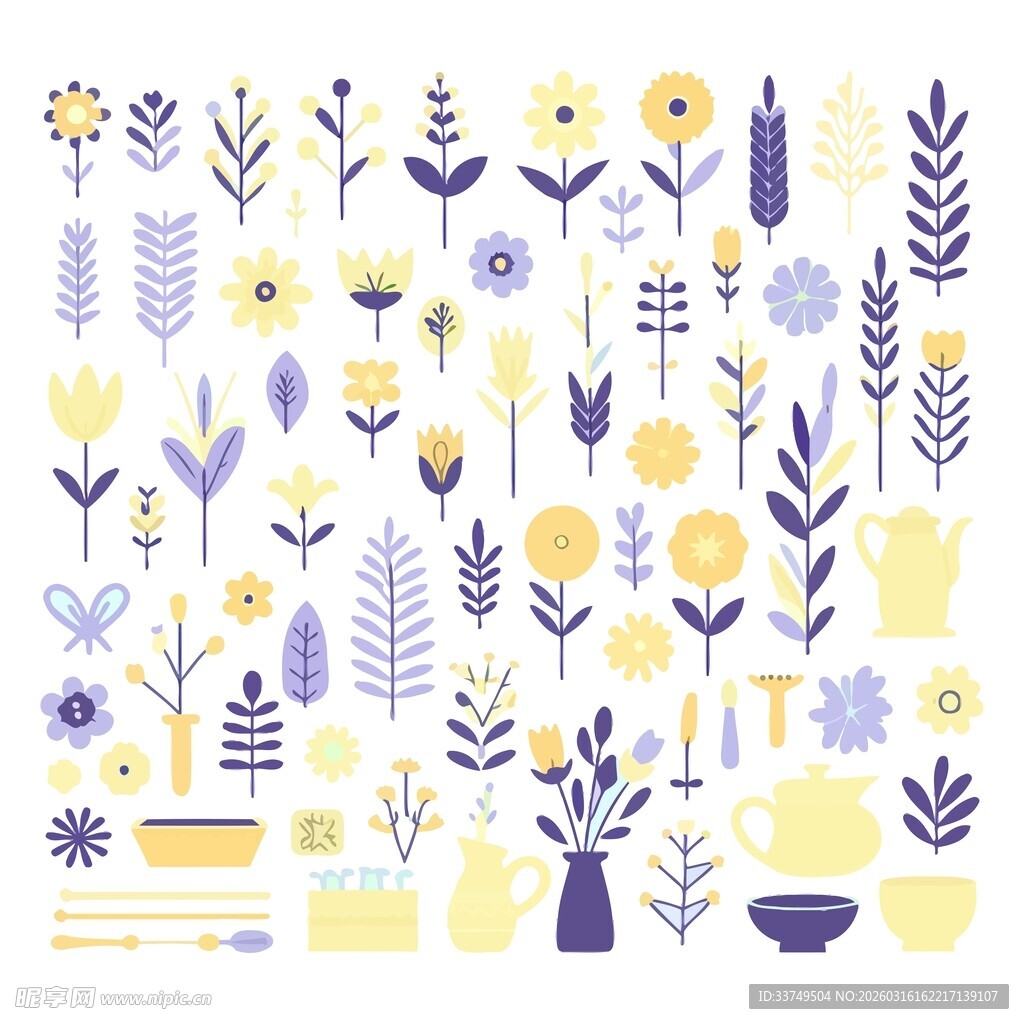 清新手绘花卉背景