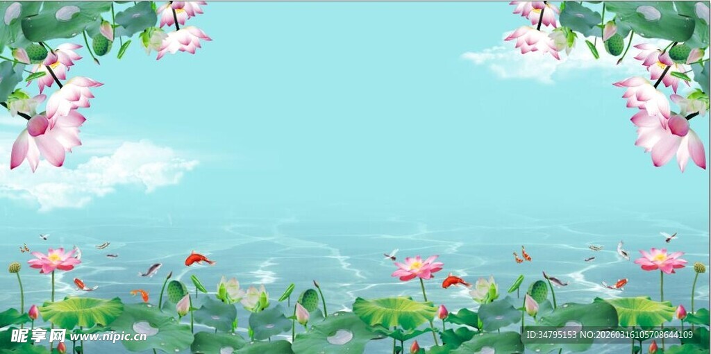 夏日荷塘繁花美景