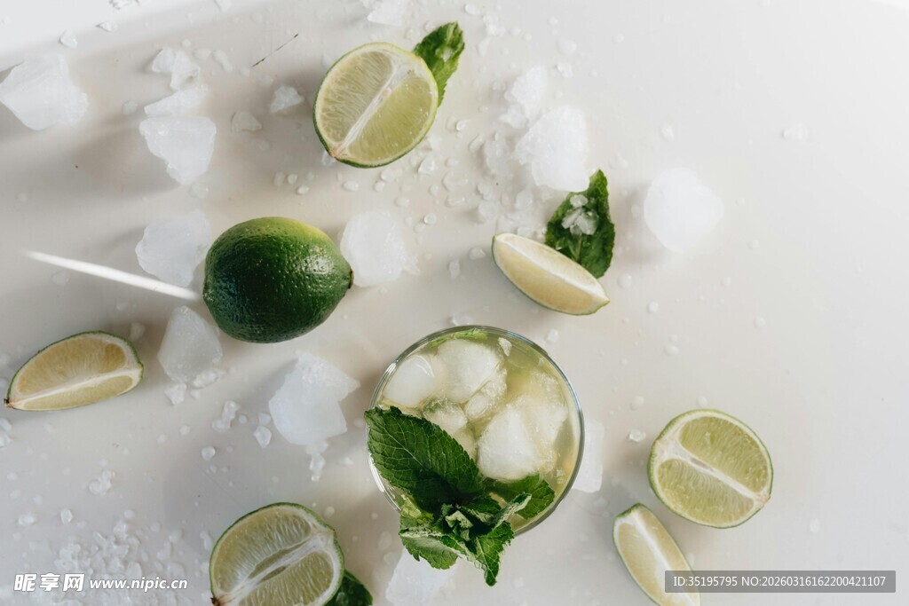 青柠薄荷冰块清爽组合