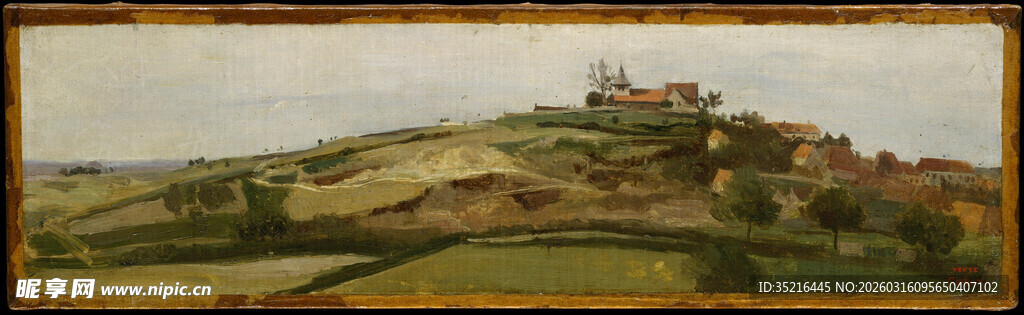 田园风光油画风景图