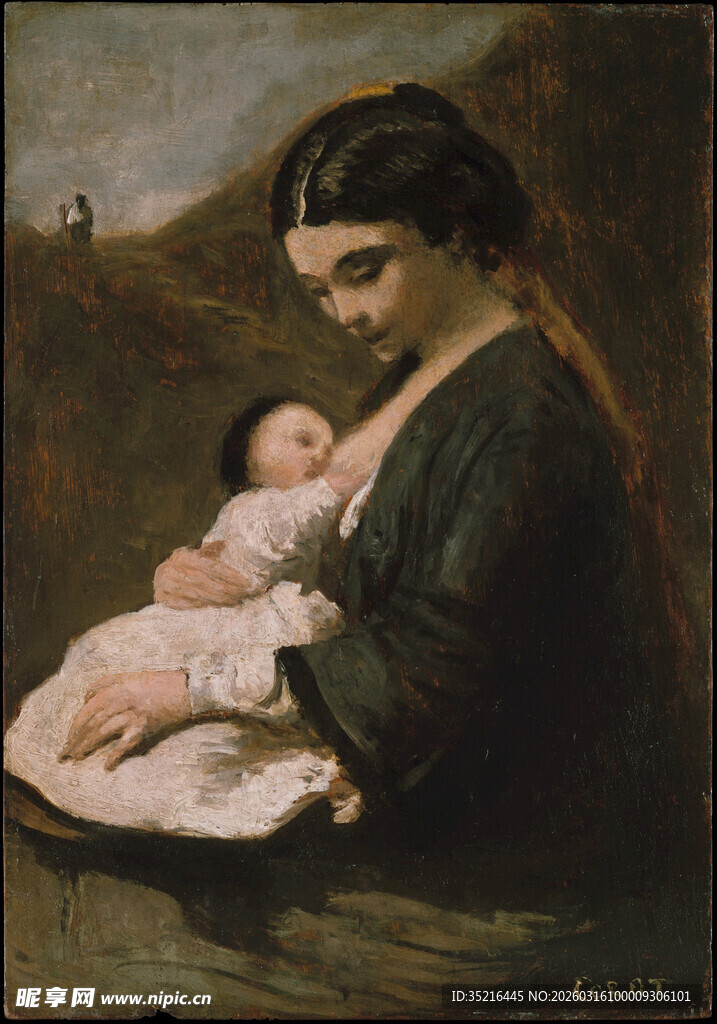 怀抱婴儿的女性形象