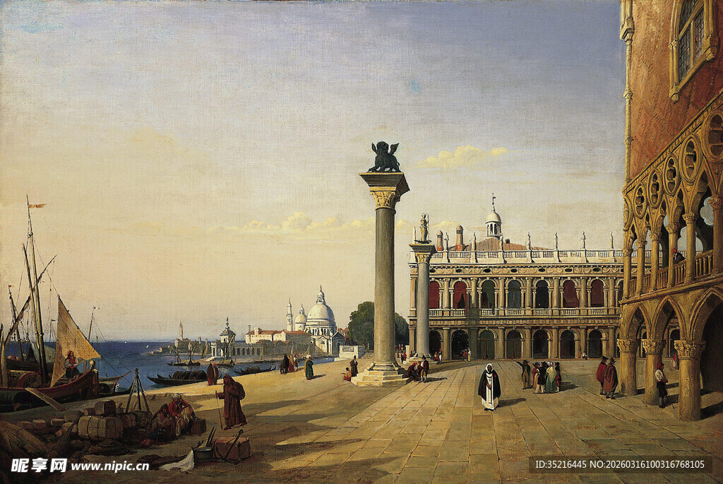 威尼斯海滨街头风景