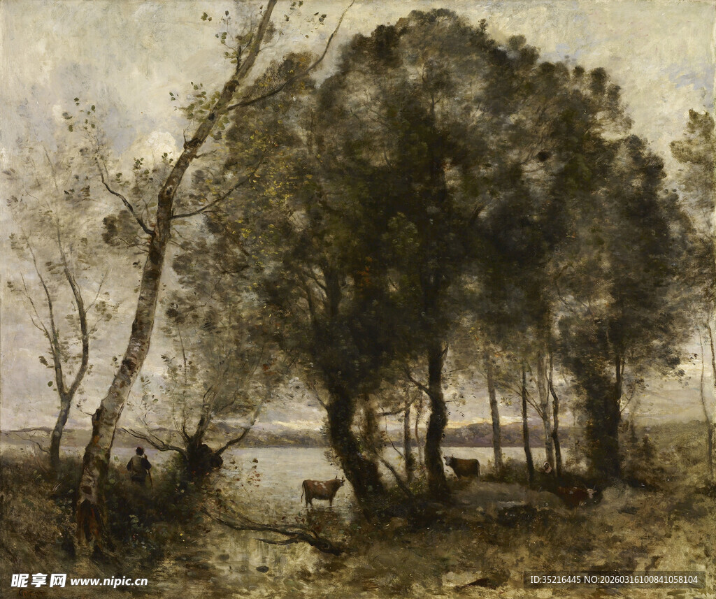 乡村林间牧场景色