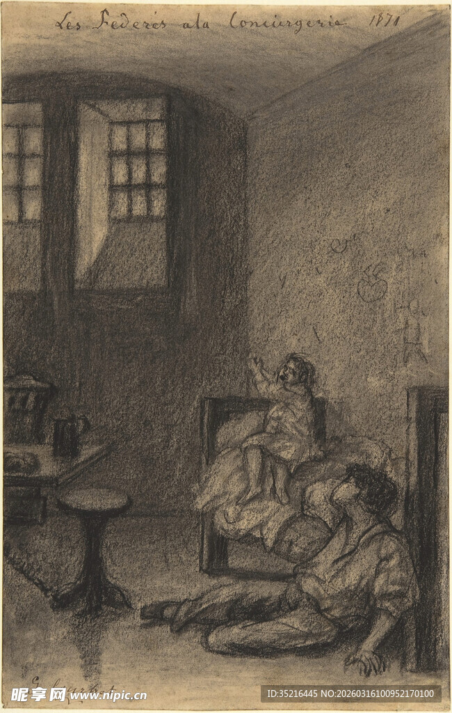 牢房内的囚犯场景