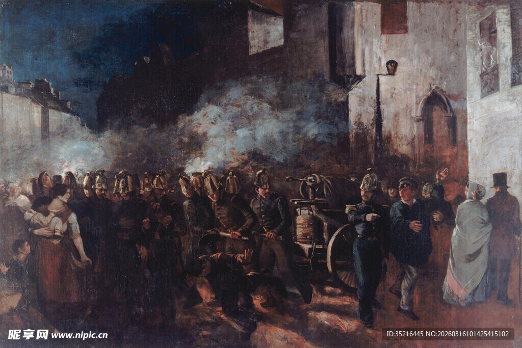 历史场景中的人群活动