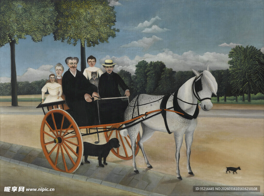 复古马车出行场景图