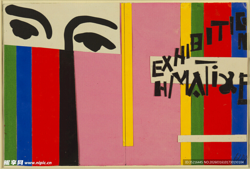 抽象色彩与眼睛艺术画作