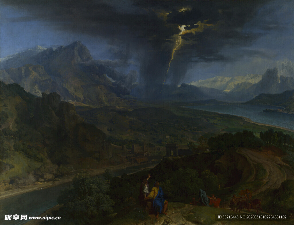 奇幻山谷中的神秘光束