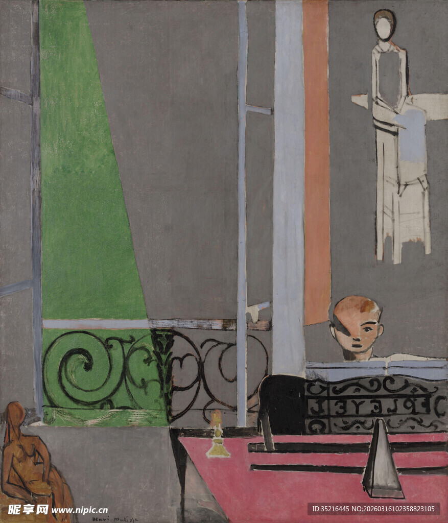 抽象风格室内场景画作