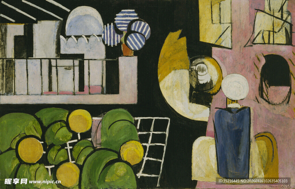 抽象风格室内场景插画