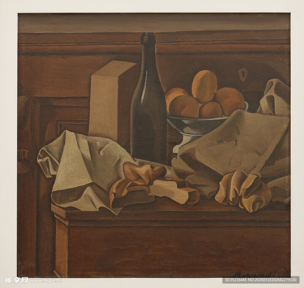 静物油画中的瓶罐与蔬果