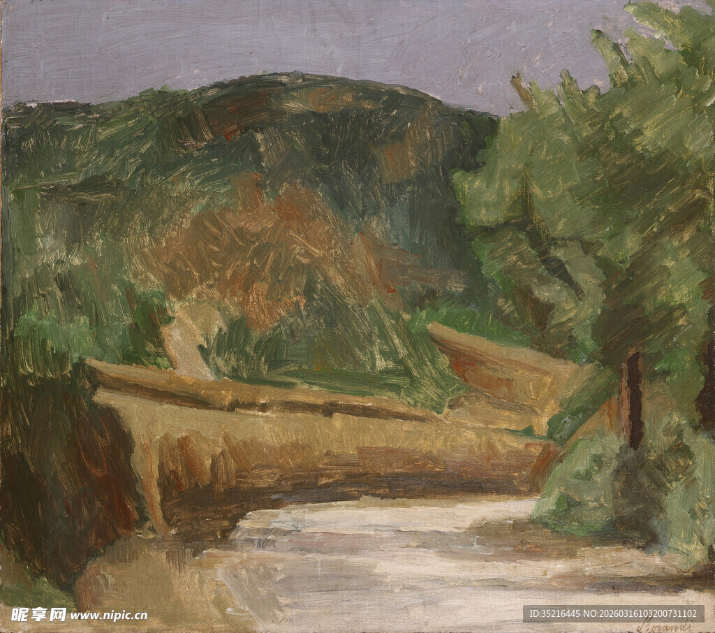 山间河流旁的风景