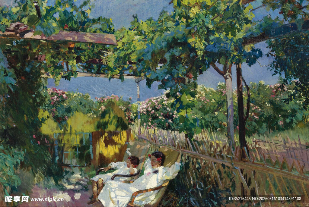 花园中的闲适场景