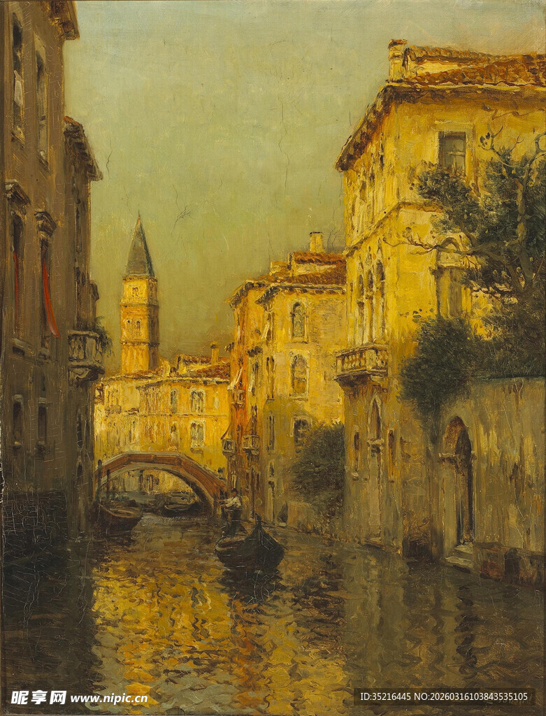 威尼斯运河畔的古典风光