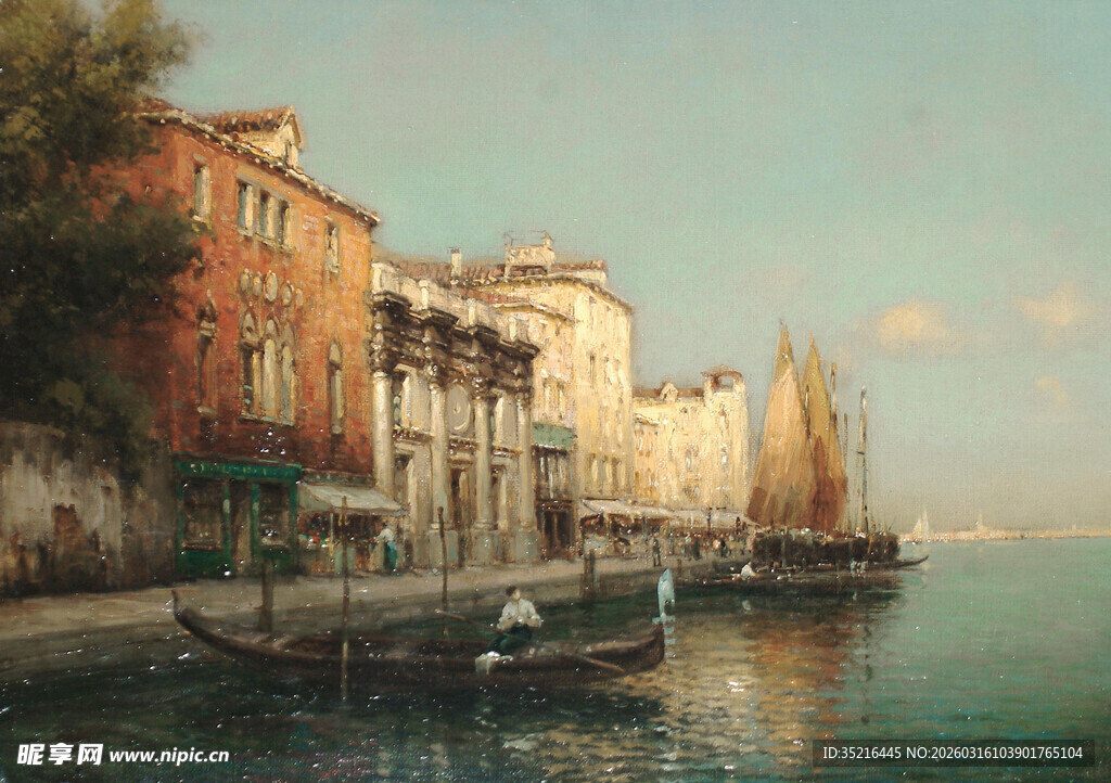 威尼斯河畔的古典景致