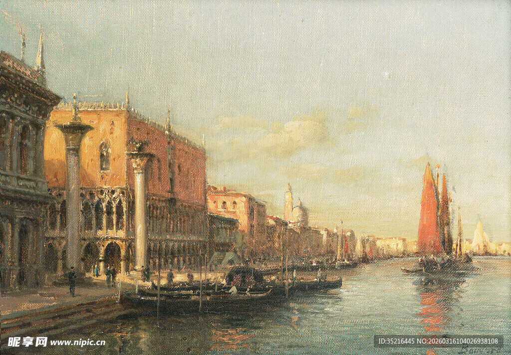 威尼斯河畔的美丽风光