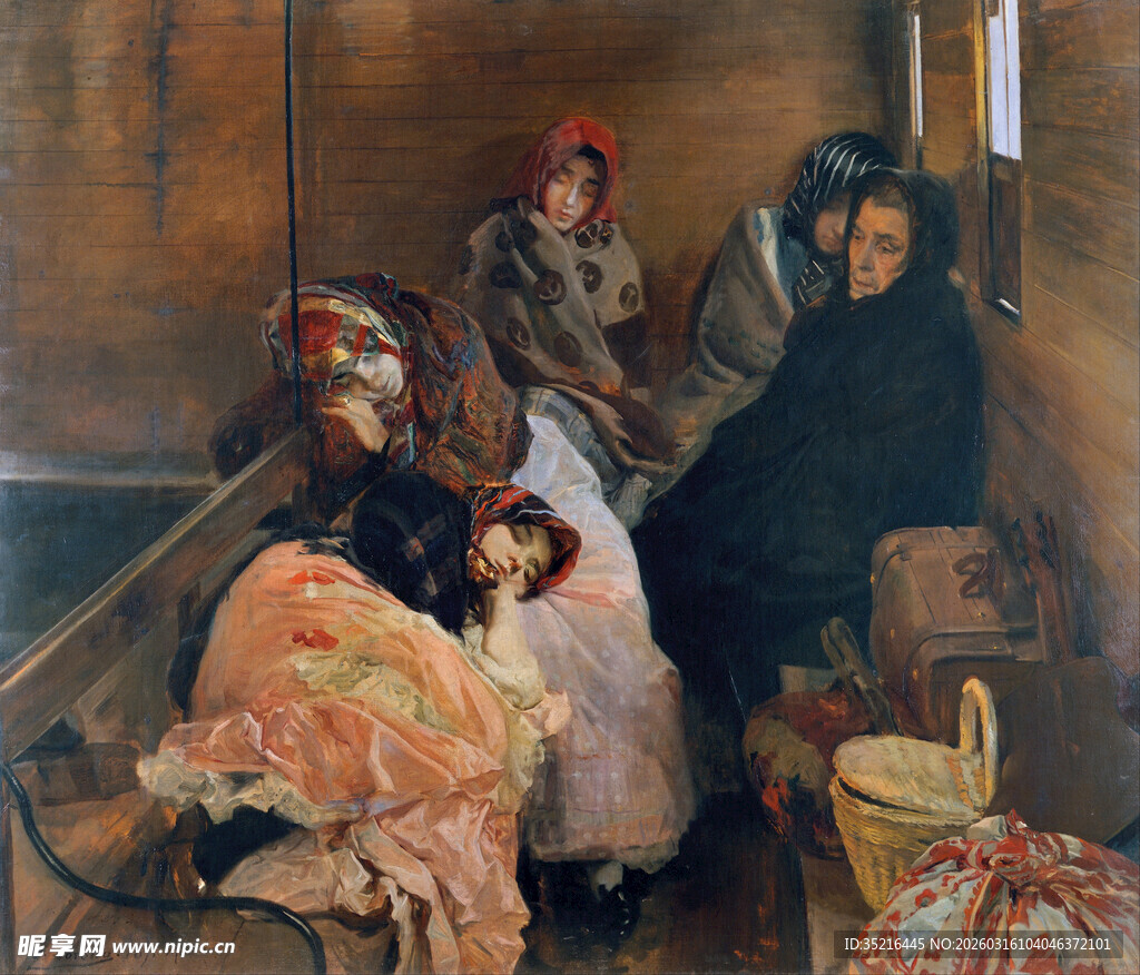 车厢中的人物群像