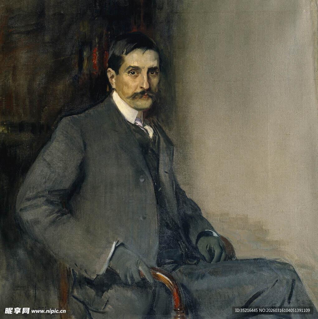 坐着的男士肖像画