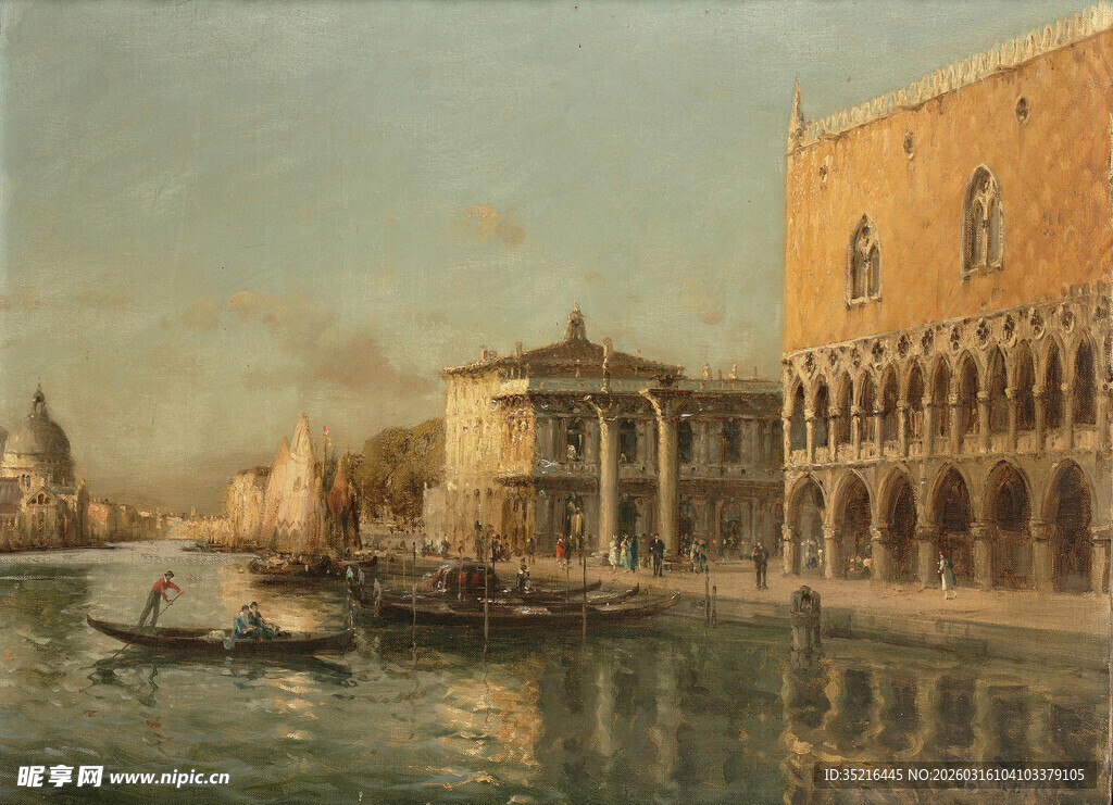 威尼斯河畔建筑景观