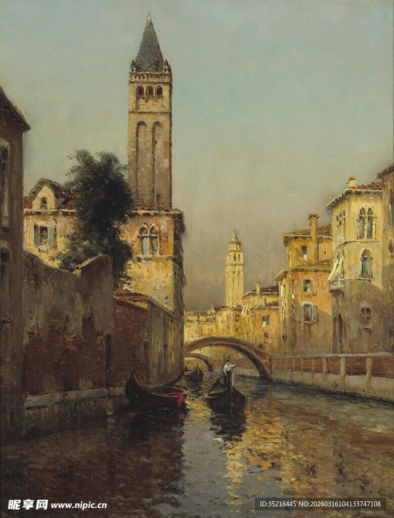 威尼斯水道上的古典景致
