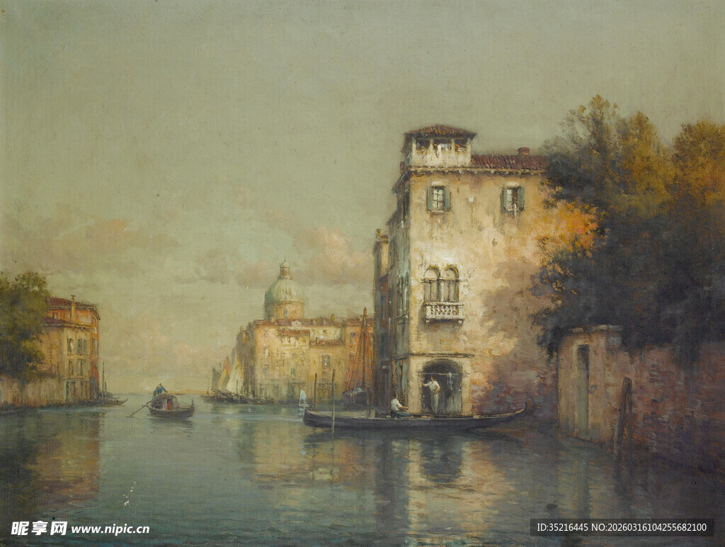 威尼斯河畔的静谧景致