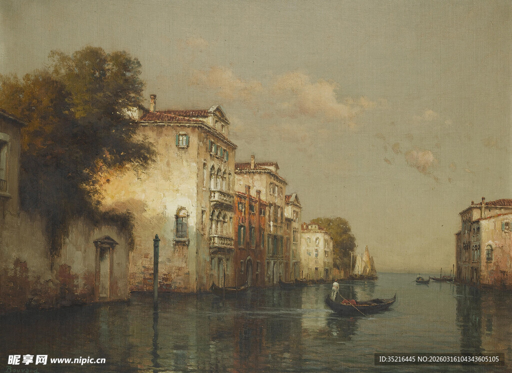 威尼斯水上风景油画