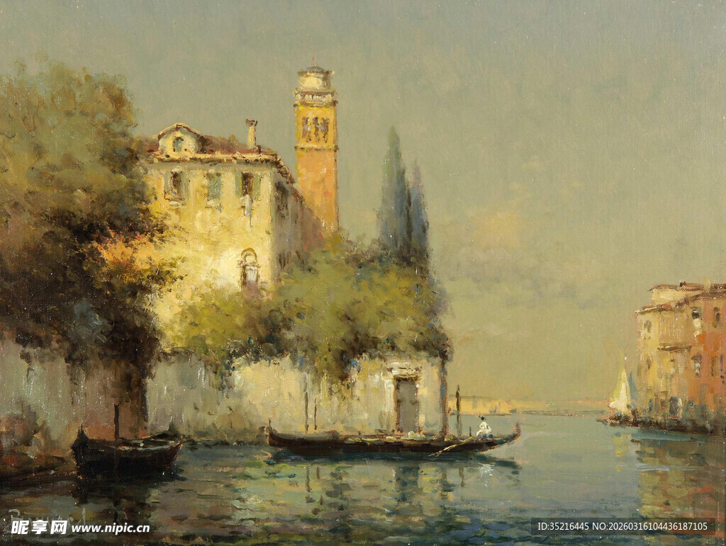 威尼斯河畔风景
