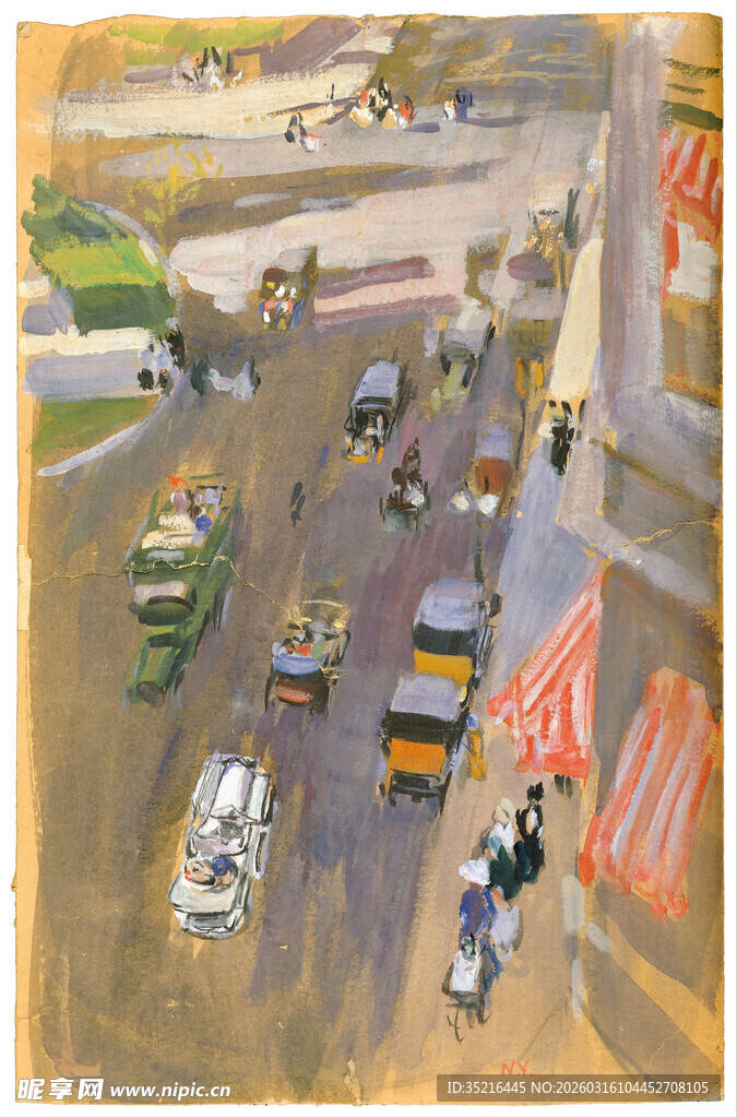 繁忙城市街道景象