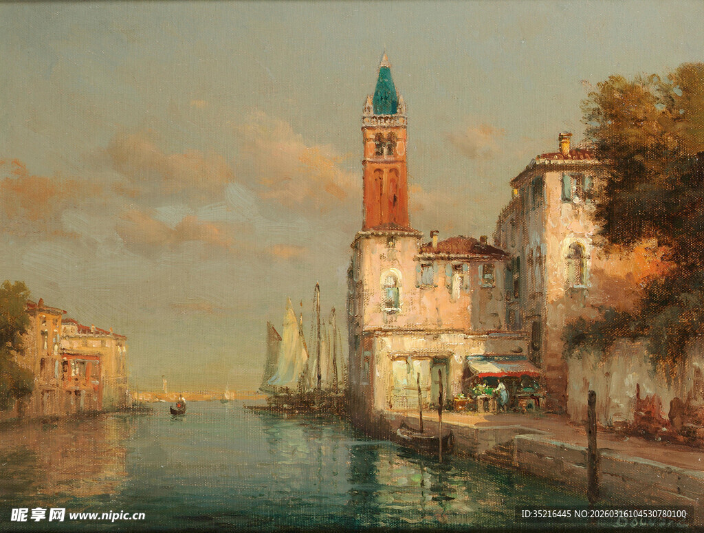 威尼斯河畔风景