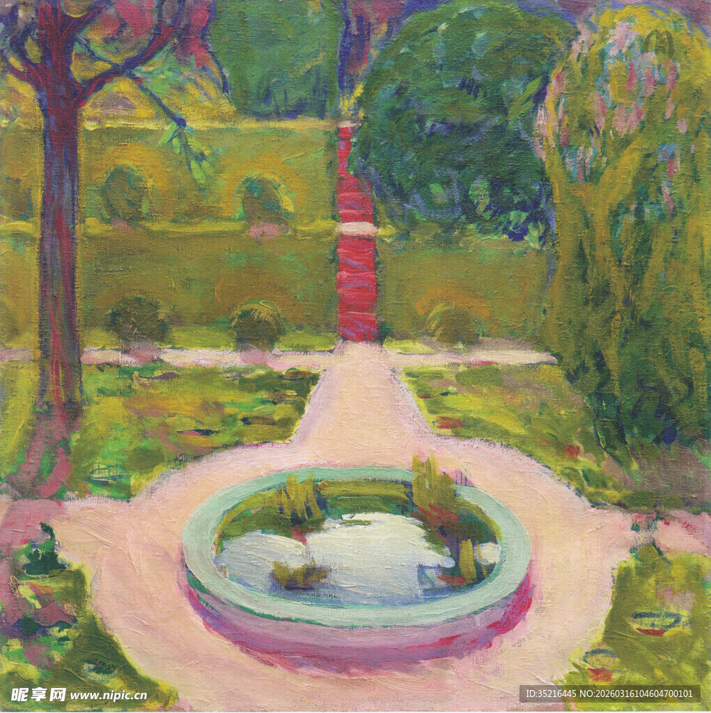 花园中的静谧水景