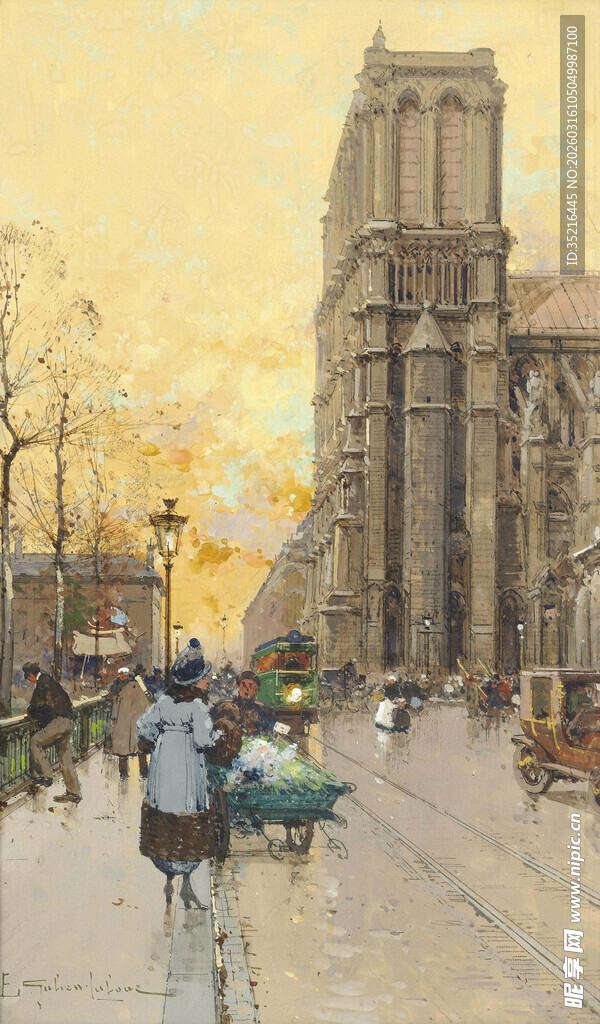 巴黎街头的浪漫城市风景