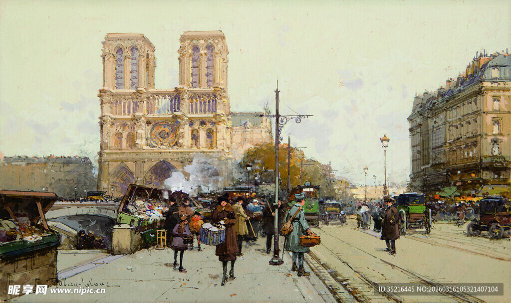 巴黎街道上的热闹景象