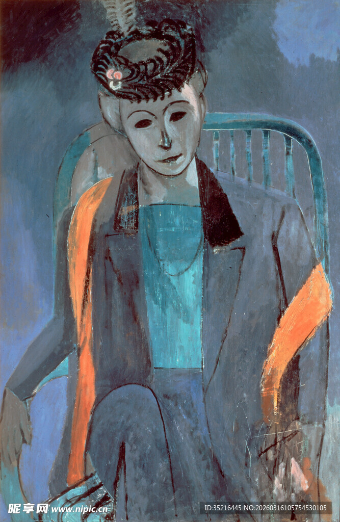 坐在椅子上的人物肖像画