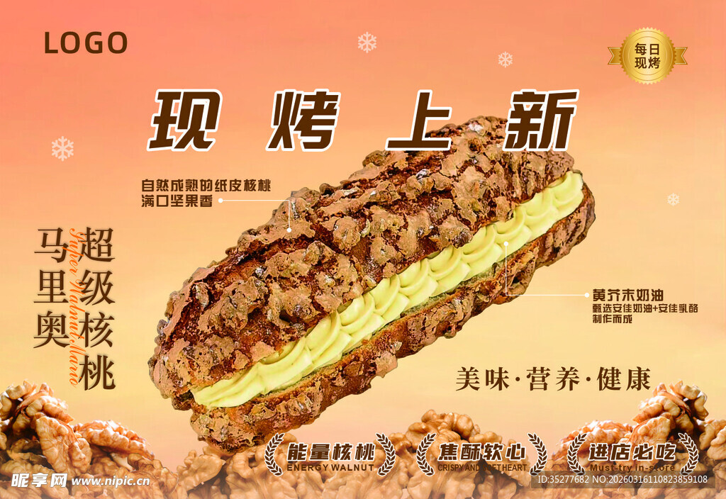 现烤上新面包海报