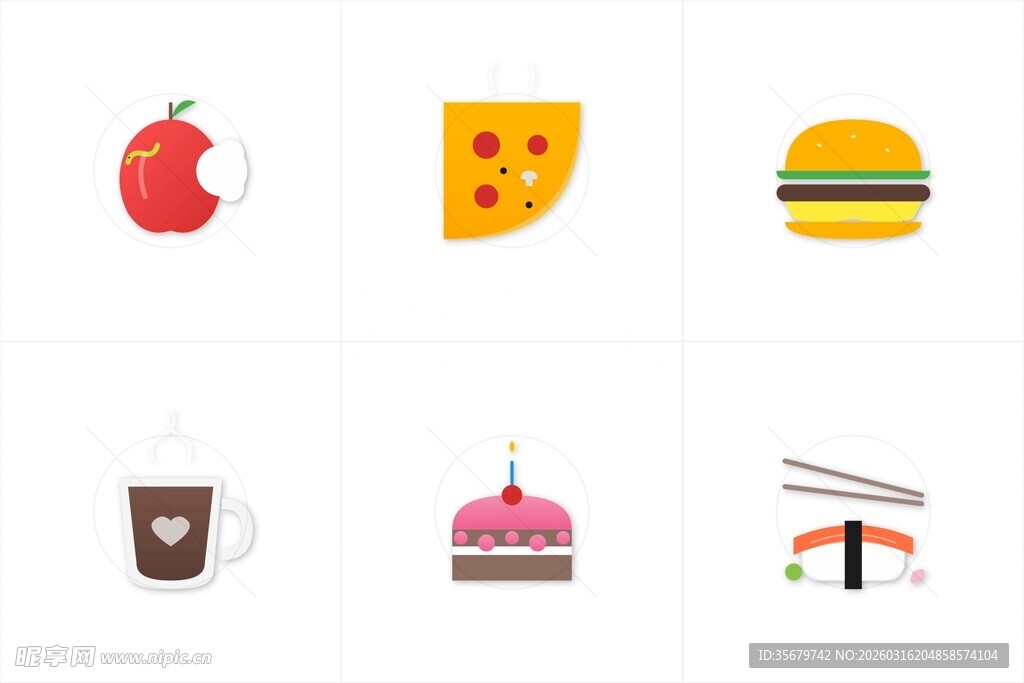 多样美食图标展示