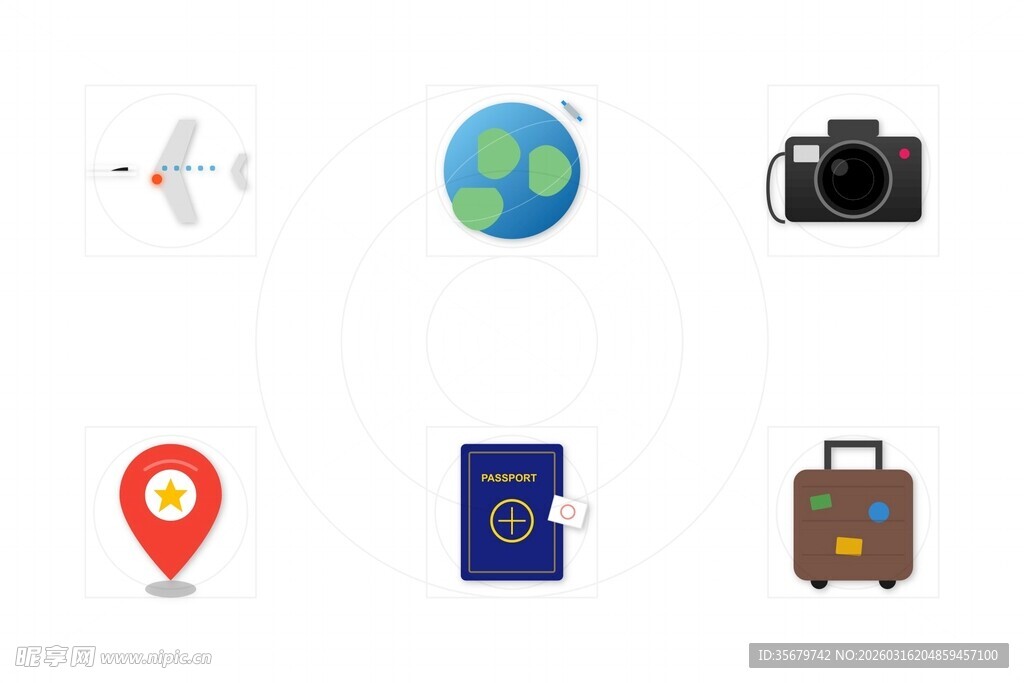 旅行相关图标集合